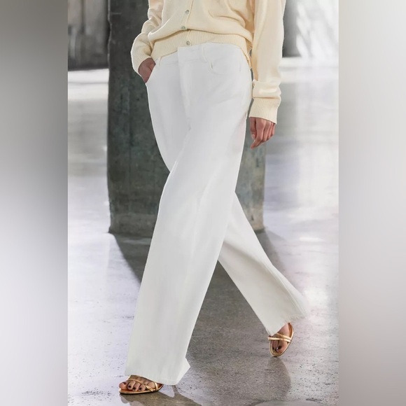 NWT ZARA ZW COLLECTION HIGH WAIST WIDE LEG JEANS - Picture 2 of 8